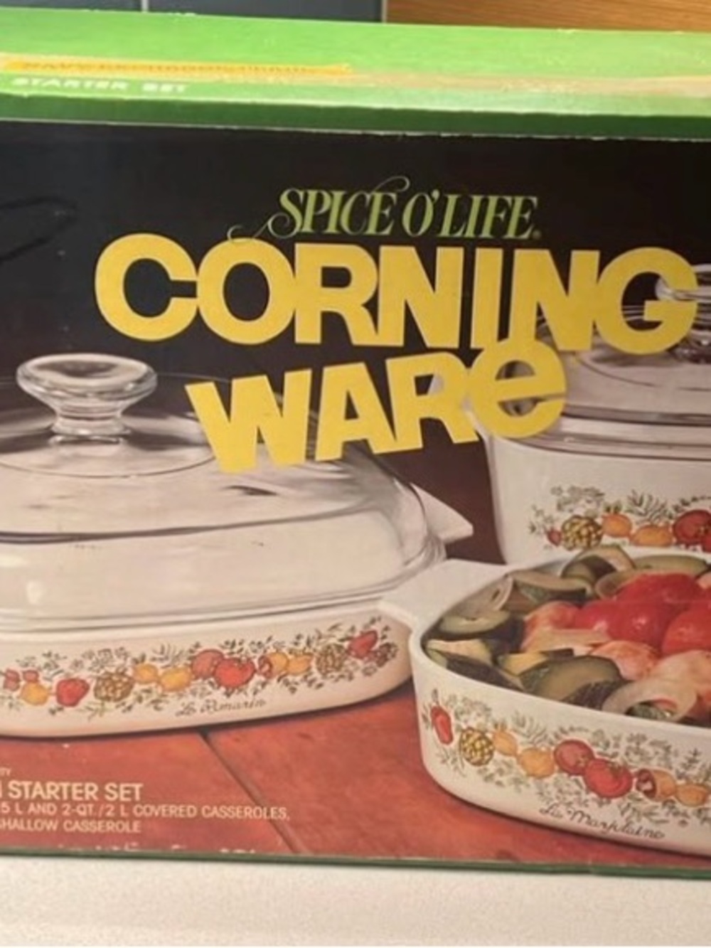 CorningWare Spice O' Life Covered Casserole Set - White with Fruit Pattern